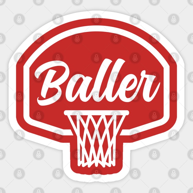 Baller Vintage Sports Basketball Sticker by DetourShirts